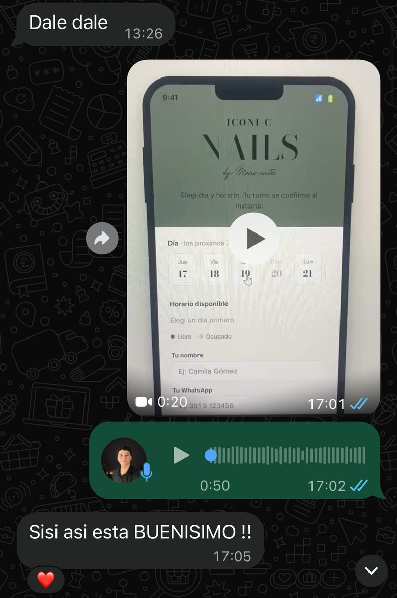 Entrega del sistema de turnos y la respuesta de la clienta